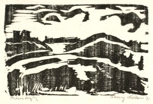 Landschap met heuvels door Henry Nielsen