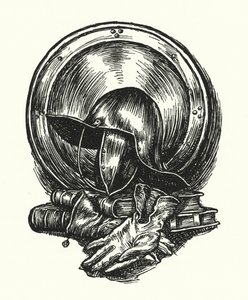 Matthew Arnold gedicht: Oliver Cromwell, slotstuk (gravure) door Henry Ospovat