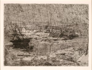 Omgeslagen vissersboten, Bretagne door Henry Ossawa Tanner