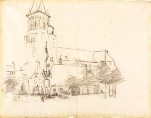 Kerk, St.-Germain-des-Prés, Frankrijk door Henry Ossawa Tanner