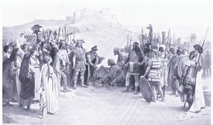 Hannibal ontmoet de Gallische stamhoofden