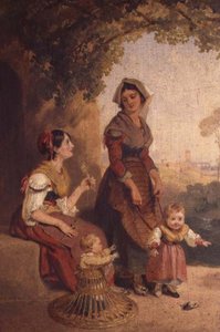 Twee Romeinse dames en hun kinderen
