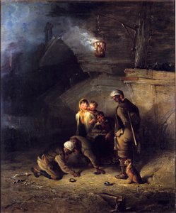 Mijnwerkers spelen quoits door Henry Perlee Parker