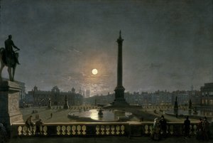 Trafalgar Square bij maanlicht