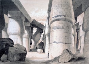 Interieur van de Grote Zaal van Karnak, Egypte, 1845 door Henry Pilleau