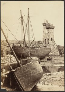 [Boten in een haven]. door Henry Pollock