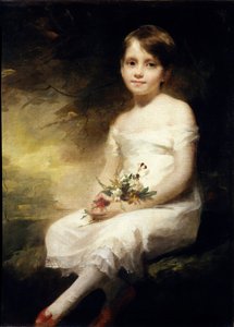 Portret van Nancy Graham of klein meisje met bloemen