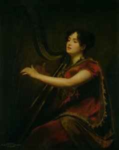 De Markiezin van Northampton, spelend op een harp, c.1820