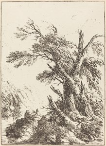 Landschap met Oude Bomen bij Water door Henry Richard Greville, 3rd earl of Warwick