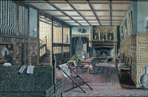Het interieur van Hall Place, Leigh, nabij Tonbridge door Henry Robert Robertson