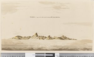 Pagina 25aa Eimeo zoals het verschijnt vanuit Matavai Bay, Otahiete, 1768-75 door Henry Roberts