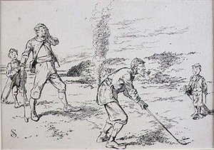 De verstrooide golfer, illustratie uit 