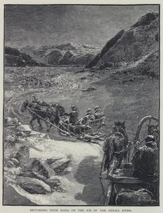 Terugkeer van Kara over het IJs van de Shilka-rivier door Henry Sandham