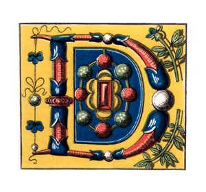 Initiaal letter D, 15e eeuw, 1843 door Henry Shaw