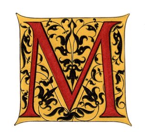 Initiaal letter M, 1843 door Henry Shaw