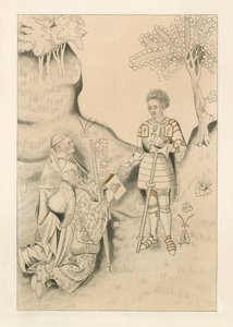 Lydgate presenteert zijn boek aan de graaf van Salisbury door Henry Shaw