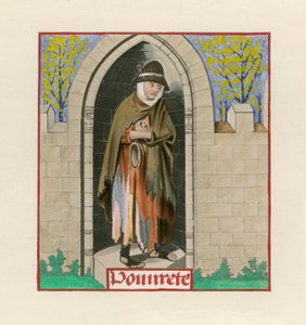 Armoede, uit de Roman de la Rose, ca. 1480, in het British Museum, Harl M S 4425 door Henry Shaw