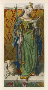 Sint Agnes, ca. 1520, naar een schilderij van Lucas van Leyden door Henry Shaw