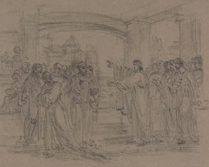 Christus in de Tempel door Henry Singleton