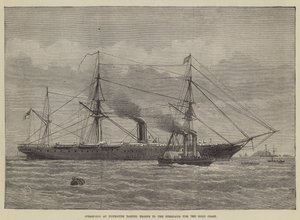 Stoomsleepboot in Plymouth die troepen naar de Himalaya brengt voor de Goudkust door Henry Spernon Tozer