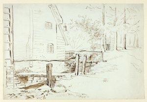 Landschap met brug door Henry Stacy Marks