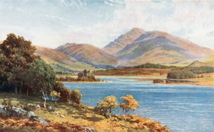 Kasteel Kilchurn, Loch Awe, Argyllshire (kleurenlitho)