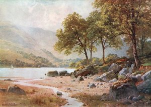 Bij Ardlui, Loch Lomond, Dumbartonshire (kleurenlitho)