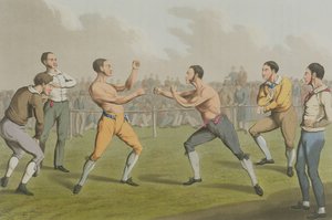 Een Prijsgevecht, geaquarelleerd door I. Clark, uitgegeven door Thomas McLean, 1820