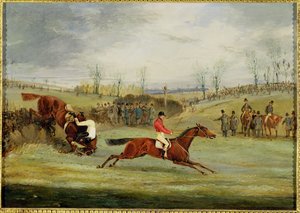 Een steeplechase, een andere heg