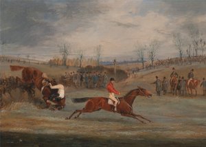 Scènes van een steeplechase: Vlakbij de finish door Henry Thomas Alken