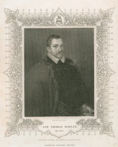 Portret van Sir Thomas Bodley (1545-1613) (gravure)