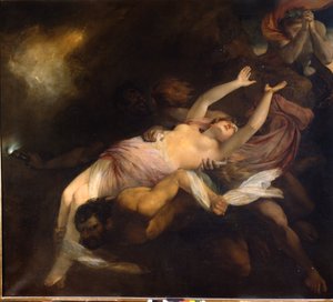 Eurydice ontvoerd bij Orpheus, Henry Thomson (1773 - 1843), olieverfschilderij. door Henry Thomson