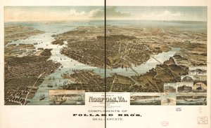 Panorama van Norfolk en omgeving 1892 door Henry Wellge