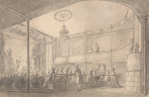 Interieur van het Brandenburg House Theatre, Hammersmith door Henry Wigstead