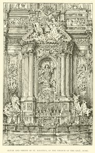 Altaar en Heiligdom van St. Ignatius, in de Kerk van de Gesu, Rome door Henry William Brewer