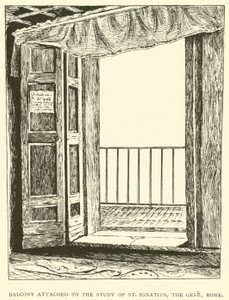 Balkon verbonden aan de studeerkamer van St. Ignatius, de Gesu, Rome door Henry William Brewer