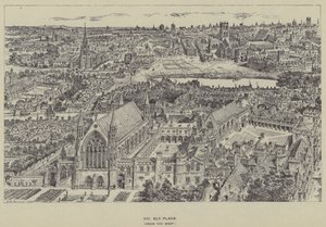 Ely Place, vanuit het Westen door Henry William Brewer