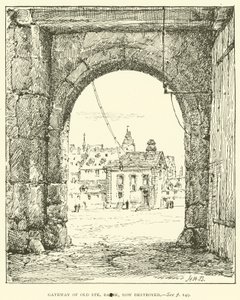 Poort van Oude Ste Barbe, nu vernietigd door Henry William Brewer