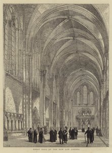 Grote zaal van de nieuwe gerechtsgebouwen door Henry William Brewer
