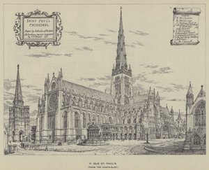Oude St. Pauls, vanaf het Noordoosten door Henry William Brewer