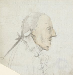 Een man met een grote neus: profiel naar rechts, hoofd en schouders door Henry William Bunbury