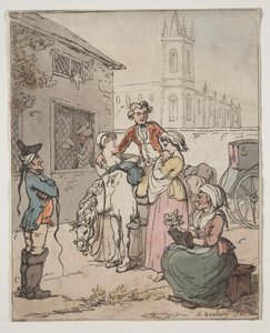 Scène Buiten een Herberg