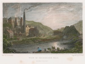 Hoogovens voor ijzerproductie in Coalbrookdale, Shropshire door Henry Winsor Bond