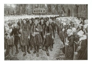 Een religieuze processie in Bretagne door Henry Wolf