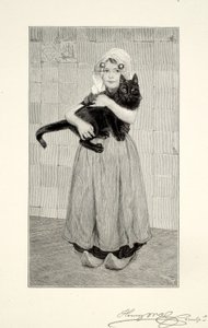 Meisje met kat door Henry Wolf