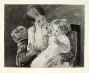 Moeder en kind door Henry Wolf