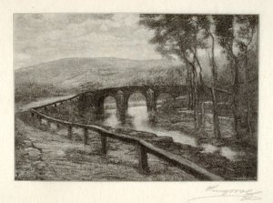 Oude Normandische brug door Henry Wolf