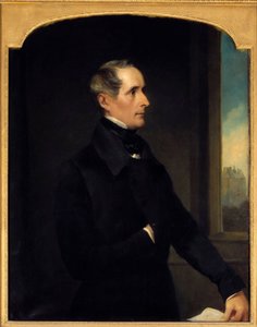 Portret van Alphonse de Lamartine (1790-1869) dichter en politicus (1848) door Henry Wyndham Phillips