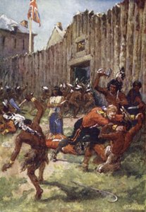 Rode indianen vallen de Engelsen aan