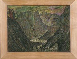 Dante et Virgile aux enfers - Dante en Vergilius in Inferno: Processie van de verdoemden in gouden loden soutane ... (pastel) door Henry De Groux